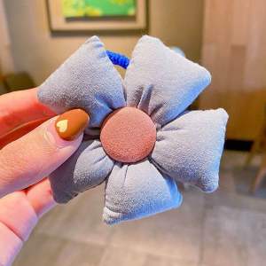 ‼️READY STOCK‼️(KF15)Premium Quality Aesthetic Flower Plush Hair Ties/ Kids’ Fashion Hair Accessories/Children Hair Ties