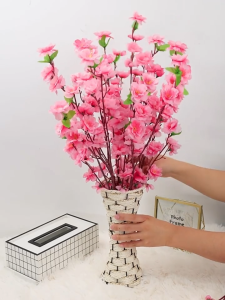 25.6 inch artificial cherry blossom branches high-grade plastic dried flowers wedding decoration indoor table ornaments photography props