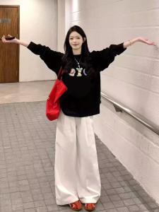 Retro American Black Long Sleeve T-Shirt Womens Spring Autumn New Popular Loose Lazy Style Base Shirt Top Cotton Korean Style