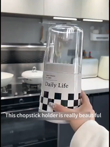 Delicate Dustproof Draining Chopstick Holder Spoon Fork Drain Rack Chopstick Bucket Utensils Storage Box