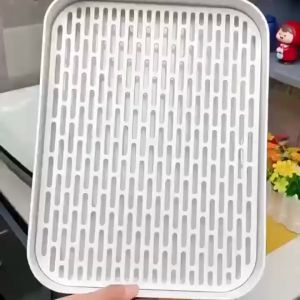 SIMPLE.Jถาดวางแก้ว ถาดใส่ผลไม้ ถาดคว่ำแก้ว ถาดวางแก้ว ที่คว่ำจาน ถาดคว่ำแก้ว มีรูตะแกรงรองน้ำ มี 4 ขนาด ถาดอเนกประสงค์ (ถาดเหลี่ยม+ตะแกรง) 2 ชั้น สามารถถอดแยกชิ้นได้