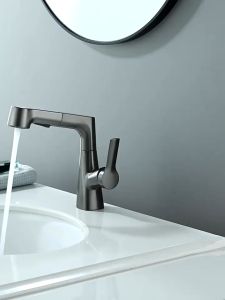 XinKunLong K8113C Genuine gray lifting multifunctional wash basin bathroom 304 cold and hot wash basin faucet