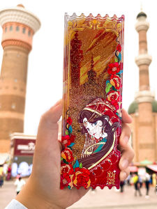 Creative Xinjiang Special Memorial Gift Flowing Sand Fridge Magnet Ethnic Style Present Unique Regional Character Souvenir