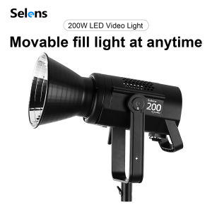 Selens 200W แฟลชวิดีโอ LED 6500K ไฟเส้นประดับไฟเติมสำหรับถ่ายภาพ
