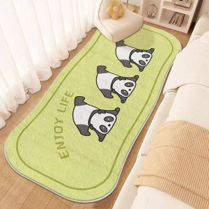 VIKAMA Cute Panda Rectangular Rug: Insulating Warm and Non-Slip—Perfect for Bedrooms Kids Rooms Hallways and Home Decor