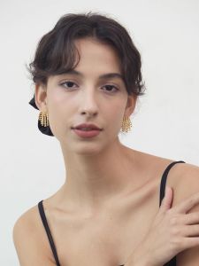 G/S Fringe Earrings Slimming Face Effect Firework Design Metal Style Celebrity Trend Alloy Material Womens Fashion Jewelry