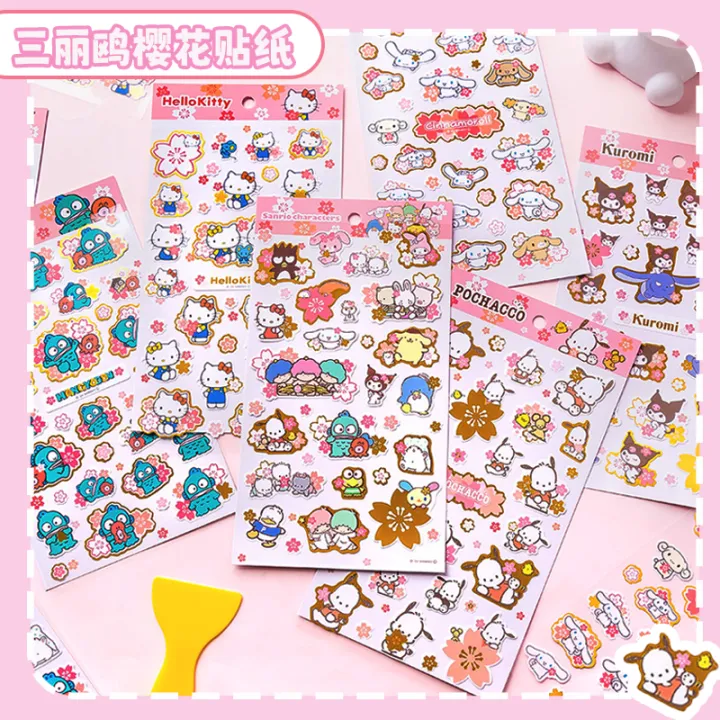 Cute Cartoon Cherry Blossom Waterproof Laser Cut Stickers Mobile Phone ...