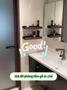 MEIDOO Kệ để đồ bằng gỗ óc chó Giá đỡ bằng thép carbon treo tường chống thấm nước không bị gỉ sét