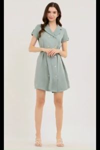 Krizia Double Breasted Trench Dress with Belt