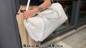 ELACCENT กระเป๋าเดินทาง กระเป๋าเดินทาง กระเป๋าถือ กระเป๋าเดินทางแฟชั่นลายนูน PU ใหม่กระเป๋าถือความจุขนาดใหญ่กระเป๋าแฟชั่นกีฬายิม