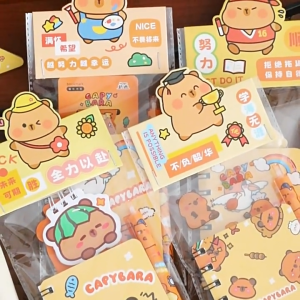 Cute Capybara Stationery Set Gift Box for Kids Elementary School Souvenir Christmas Back to School