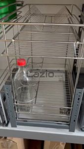 2-Tier Pull Out Basket With Dish Rack Kitchen Cabinet