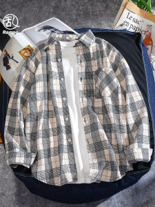 Áo Sơ Mi Nam Dài Tay Phong Cách Hồng Kông Kẻ Caro Thoải Mái Ôm Vừa Vặn Áo Khoác Ngoài Sinh Viên Cặp Đôi Xu Hướng衬衣 Quần Áo Nam