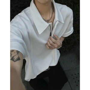 Áo Thun Polo Nam Tay Ngắn Màu Xám Nhạt Mùa Hè Phong Cách Mỹ Cleanfit Nặng Nửa Tay Áo Thun Polyester Thường Ngày Mùa Hè