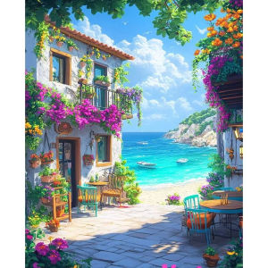 Jigsaw Puzzle for Adults 500/1000/1200/2000PCS Seaside Cottage Scenery Paper Puzzle Home Wall Decoration Gift Idea