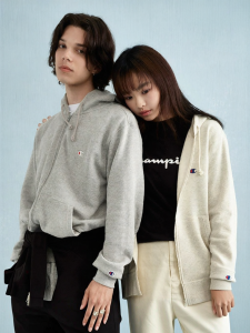 Champion | Embroidered Zip-Up Hoodie Spring and Autumn Wear for Couples