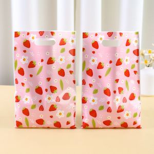 10/20/50pcs สตรอเบอร์รี่สีชมพู Daisy Dog PAW ของขวัญถุงพลาสติก Candy บรรจุภัณฑ์ Handing กระเป๋าสําหรับวันเกิด PARTY