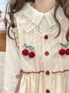 Pinkgirl [Stealing Cherry] Cute Wild Bows Knitting Vest Sweet Small Vest Tops
