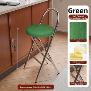 MU FENG ZHI NAN | Foldable Storage Retro Style High Stool Chair with Backrest