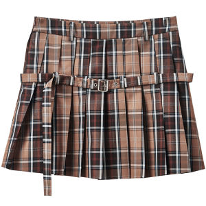 SOLWEIGE | SOLWEIGE Original Retro Style Visual Displacement Design Double Layered Waist Elegant Half Skirt For Women Summer Polyester Fiber