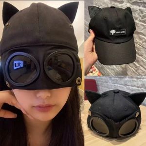 New fashion with cat ears aviator glasses baseball cap womens sunglasses duck cap for sun protection