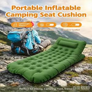 Portable Foldable Inflatable Camping Seat Cushion Lightweight Thick Moisture-Proof Egg Nest Air Pad for Outdoor Hiking Picnic