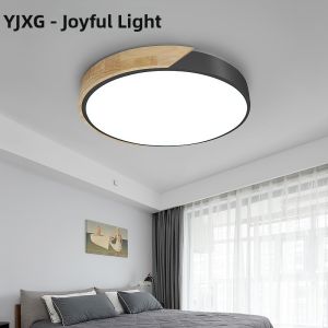 YJXG | Wood Grain Scandinavian Style Three-color Adjustable Ceiling Light