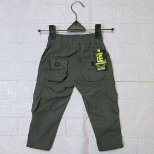CELANA CARGO ANAK BAHAN TWILL STRETCH USIA 2/12 TAHUN WARNA HITAM