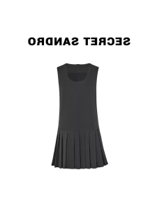 Váy Không Tay Dona Dành Cho Nữ Mùa Xuân Phong Cách Pháp Ngọt Ngào Giảm Tuổi Váy Xếp Lớp Độc Đáo Hương Thơm Nhỏ