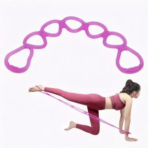 Fitness Elastic Pull Rope Home Gym Multifunctional Yoga Shaping Workout 7 Hole Resistance Band (Purple) Fitness Resistance Band