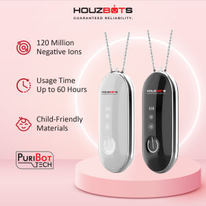 HouzBots 【Powerful Negative Ion】 Necklace Air Purifier PuriBots PN-100 / Mini Air Purifier / Negative Ions / Portable