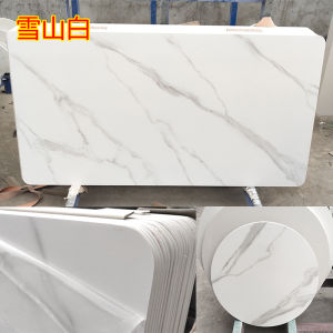 Snow Mountain White Rock Plate Table Top Bar Counter Shoe Cabinet Surface Rectangular Tea Table Turning Plate Dining Table