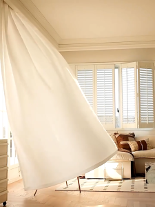 Solid Color White Sheer Curtain for Living Room Bedroom Kitchen Door Window NO Ring Korean Sheer Curtain Lace