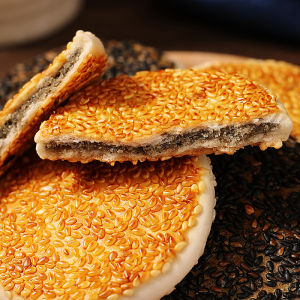 Authentic Old-Style Crispy Black Sesame Cake Traditional Snack from Hubei Yellow Stone Harbor Cake Gift Box for Elders