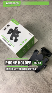 Hippo Phone Holder MC-C1 Motorcycle/Bicycle Aluminium Alloy Anti Broken 360 Rotation Sepeda Motor