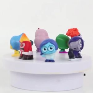 Bandai | 9 Pcs/Set New Inside Out 2 Action Figure Toy Sadness Joy Anger Disgust Fear Model Doll Cake Decorative Desk Ornament Gift