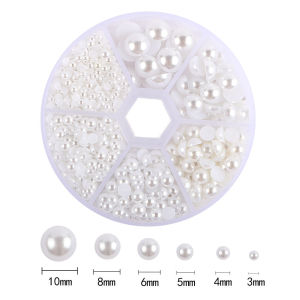1 Box  Half Round Pearl Beads ABS Flatback Rhinestones For DIY Crafts Sewing Dress Shoes Decoration A0145