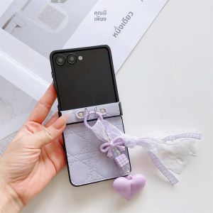 เคสโทรศัพท์หนัง PU ลายดอกไม้ พร้อมสายคล้องข้อมือ สำหรับ Samsung Galaxy Z Flip 7 6 5 4 3 5G Flip7 FE ป้องกันบานพับ กันกระแทก