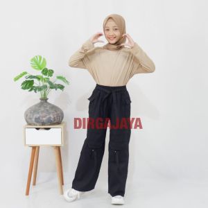 celana kulot cargo 008 katun twil combat premium#