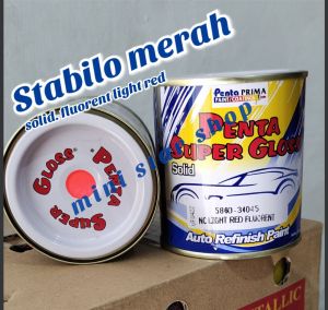 CAT PENTA SUPER GLOSS NC LIGHT RED FLUORESCENT ( 34045)/ STABILO MERAH ISI 200 GRAM / CAT MOBIL / MOTOR / DUCO /PAINT PENTA SUPER GLOSS