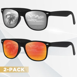 CRIXALIS 2/3PCS Sunglasses Men Polarized Driving Sunglasses for Womens Retro Mirror Lens for Driving Fishing UV400 Protection