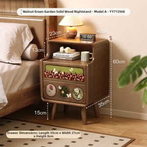 Mini Walnut Wood Nightstand Bedside Table