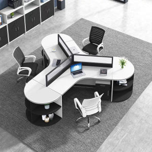 Modern Minimalist Office Desk Combination Workstation Screen Partition F Shape T Shape Y Shape Composite Material Desk