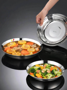 Food-Grade Stainless Steel Dish for Cooking and Serving
