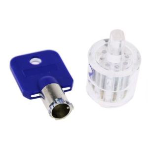 1PCS  7 Pin Lock Transparent Tubular Lock  Practice View Padlock Training Skill For Locksmith