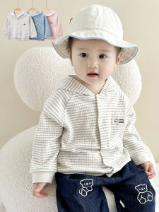 Spring Autumn Pure Cotton Jacket Baby Open Cardigan Long Sleeve Outwear Striped Hooded Casual Clothes for Children