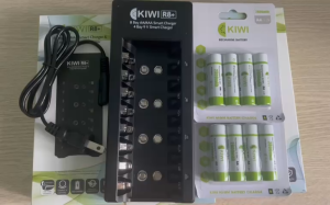 Combo 8 viên pin sạc AA 2800mAh Kiwi và Bộ sạc pin kiwi R8+ ́chuyên dùng cho micro máy ảnh..