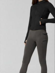 Slimming Stand-up Collar Fleece Yoga Jacket