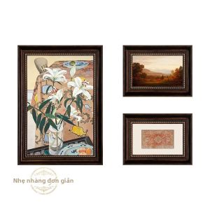 Tranh Tường Triptych Phong Cách Pháp Cổ Điển