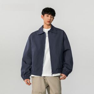 HetingHOME | Hetinghome Loose Mens American Style Coach Jacket Trendy Autumn Brand Couple Trainer Outerwear Youthful Fresh Pure Color